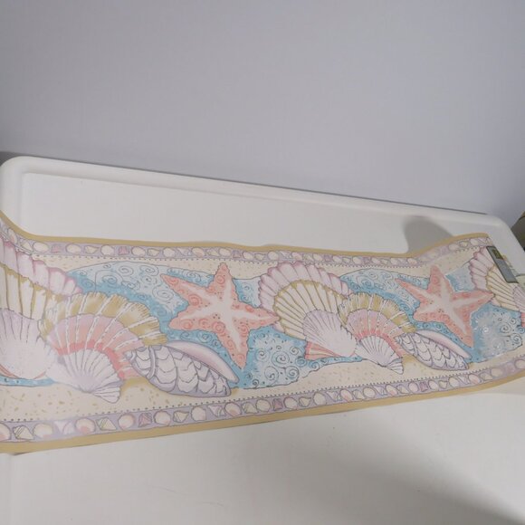 "Sea Mist" Sea Shells Wallpaper Border (2) Rolls #2 - Picture 5 of 10